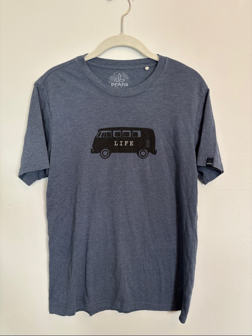 Prana Unisex Blue/Gray Graphic Van 'LIFE' shirt